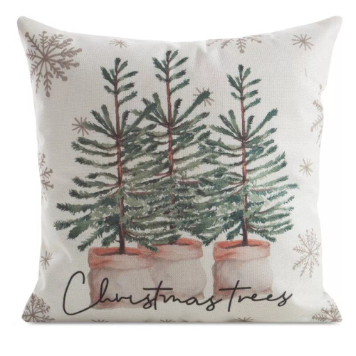 Chp 223 Eurofirany Federa di Natale - crema con alberi di Natale verdi, decorativa