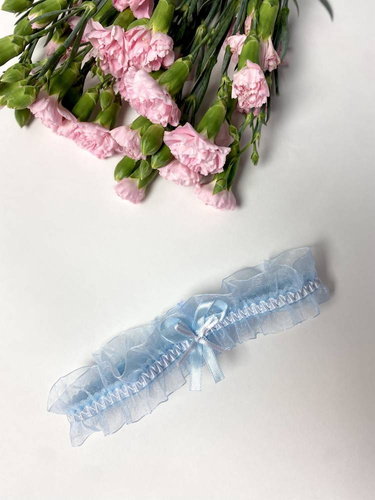 221 De Lafense giarrettiera in chiffon - azzurro