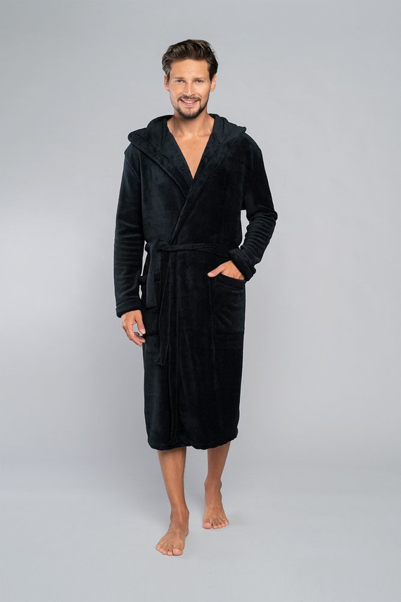 Mimas Accappatoio da uomo con cappuccio Moda italiana - blu navy