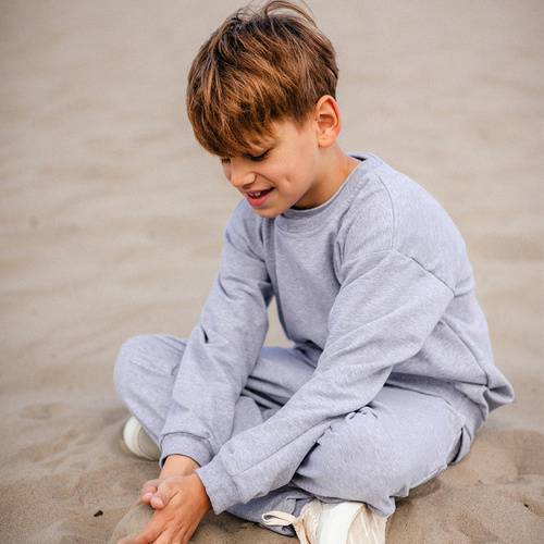 Simply Comfy Felpa per bambini Eevi - oversize, 100% cotone, grigio