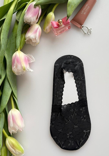 Ballerine donna Magnetis in pizzo con silicone – calzini invisibili black