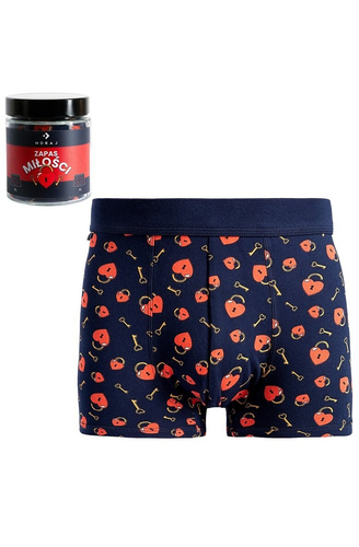 Boxer da uomo Moraj MBX600-366 'Love Stock' - Cotone pregiato, blu navy, regalo in barattolo di vetro
