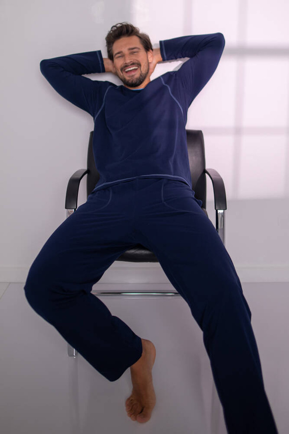 Salomon Pigiama uomo manica lunga, pantaloni lunghi Moda italiana - blu navy/blu