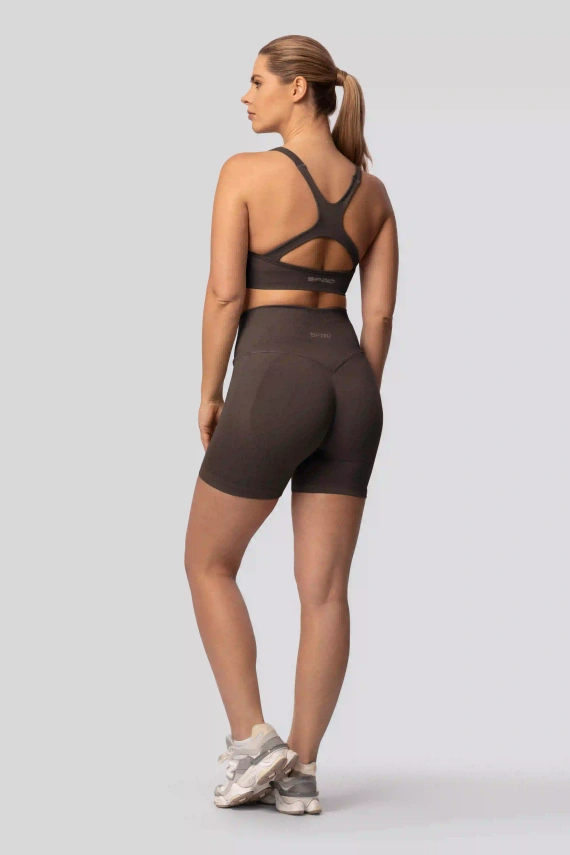 Spaio PUSH-UP PRO shorts modellanti senza cuciture vita alta fitness chocolate