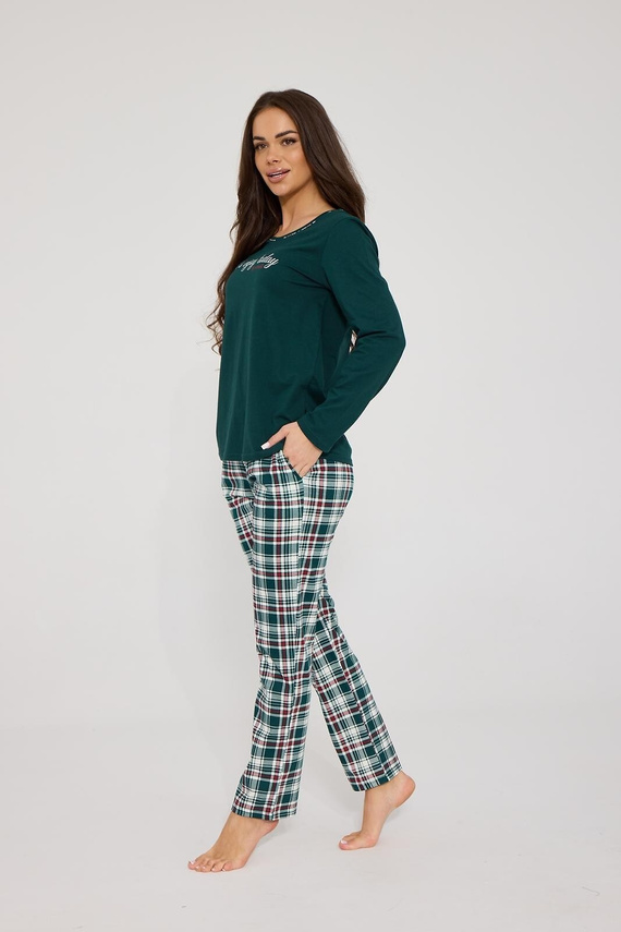 Pigiama donna Cornette Bridget 1109/510 verde 100% cotone lunga