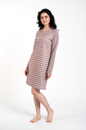 Camicia da notte Oda Moda Italiana - stampa cappuccino