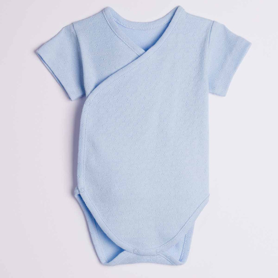 224040 Nicol Body incrociato per neonati blu 100% cotone traforato