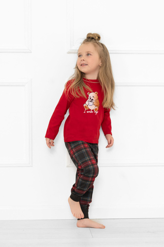 Pigiama Rusoli bambino Moda Italiana rosso - cotone, lungo, fantasia natalizia