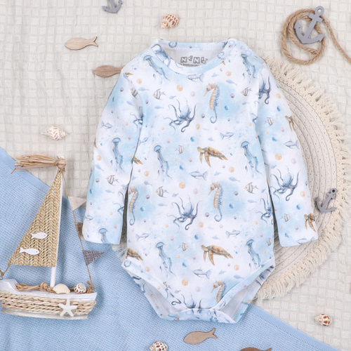 ABN-5445 Body in cotone organico Sea Of Joy di Nini - cotone organico, manica lunga