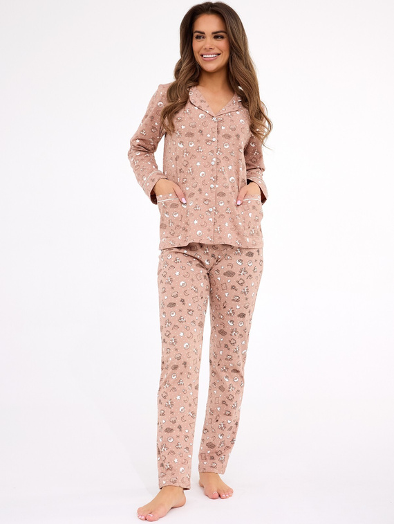 482/434 Pigiama donna Smile 4 Cornette - cotone, sbottonato, con colletto