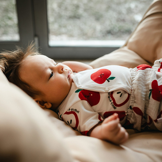 Body neonato Eevi Snack Time manica corta cotone elastico comodo