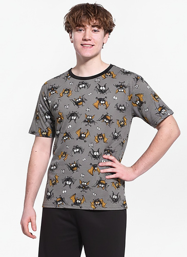 133/53 Bat F&Y pigiama giovanile Cornette grigio - cotone, manica corta