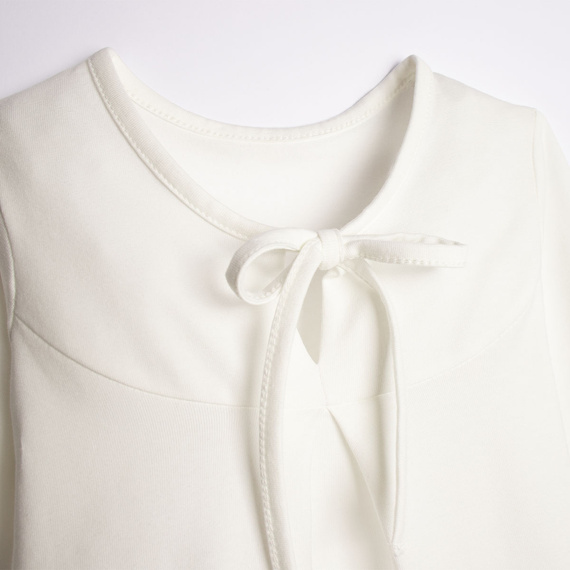 Blusa bambina Nicol 221139 cotone manica lunga elegante bianca