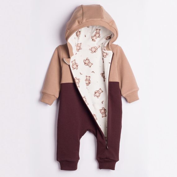 227272 Nicol BENEK Pagliaccetto con fodera orsetti + scarpine primi passi marrone