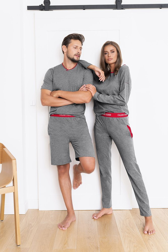 Lunghezza del pigiama da donna Accent. manica, lunghezza. pantaloni Italian Fashion - melange scuro