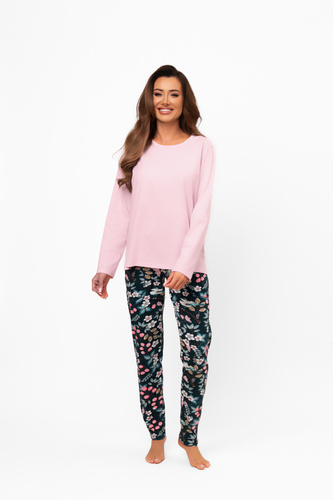 Pigiama da donna in cotone Marisal - manica lunga, pantaloni lunghi Moda italiana