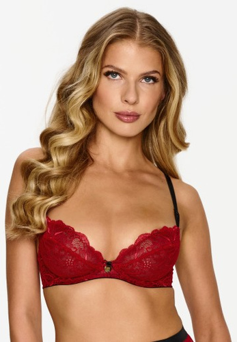 2634 Reggiseno con ferretto in pizzo Lupoline - rosso