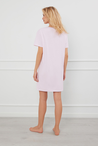 Camicia da notte a maniche corte Arugia Moda Italiana - rosa cipria