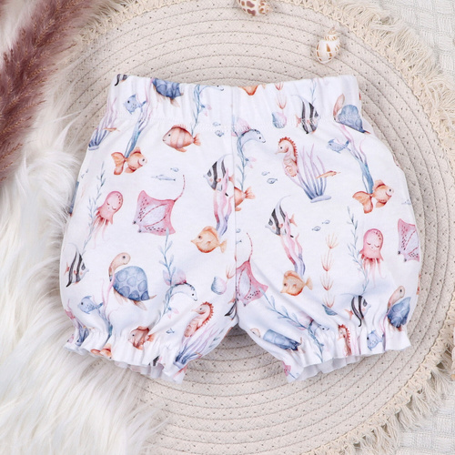 ABN-5489 Pantaloncini da bambino in cotone biologico Underwater World Nine, per bambina