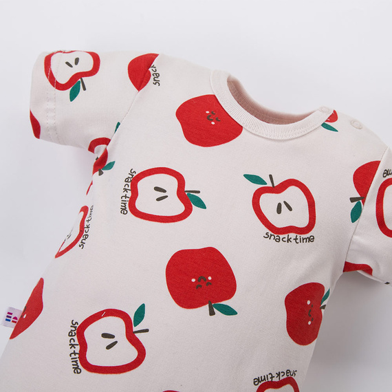 Body neonato Eevi Snack Time manica corta cotone elastico comodo