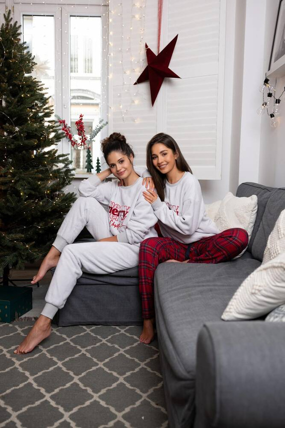 Pigiama da donna Gween Soft/Flannel Sensis - grigio