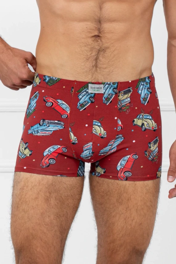 Boxer da uomo retrò Moda Italiana - cotone, elastan, motivo festivo