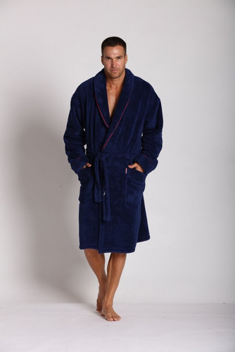 392 Giorgio accappatoio da uomo De lafense - blu navy