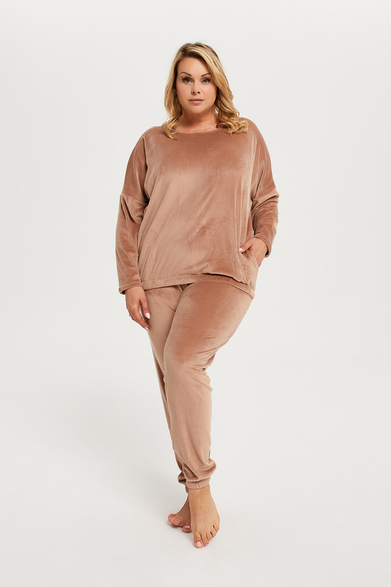 Set lungo da donna Juga. manica, lunghezza. pantaloni Italian Fashion - beige