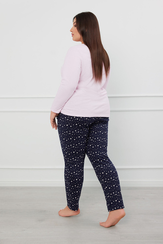 Arugia Pigiama donna manica lunga, pantalone lungo Moda italiana - rosa/stampa