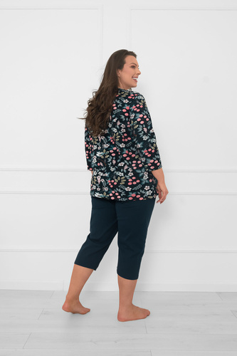 Pigiama donna in cotone Lucja manica 3/4 e pantalone Italian Fashion