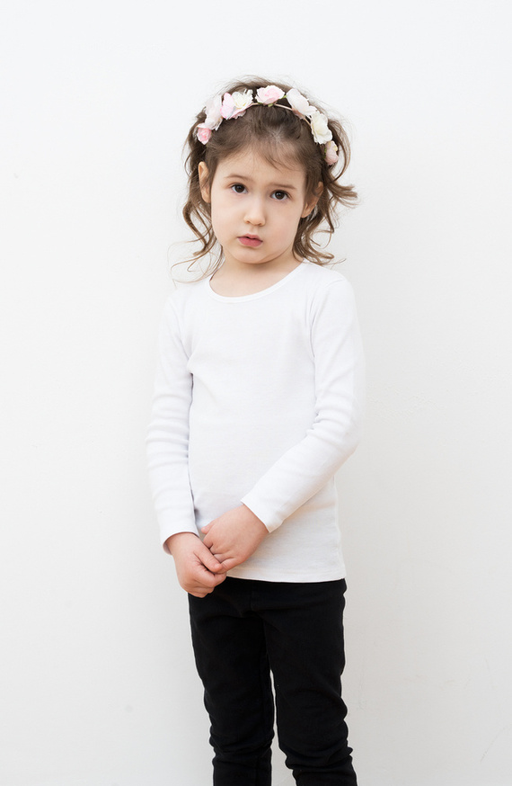 T-shirt Tosia per bambina, manica lunga - Moda italiana - bianco