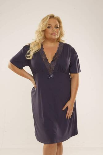 640 Noela Plus Size Camicia da notte Forex - grigio