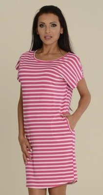 539 Camicia da notte Jovite kr. manica - lampone+bianco