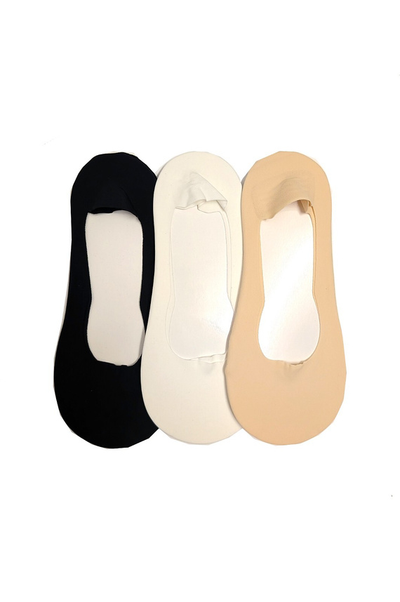 Calzini ballerina invisibili Magnetis GC-251139 cotone silicone ecru