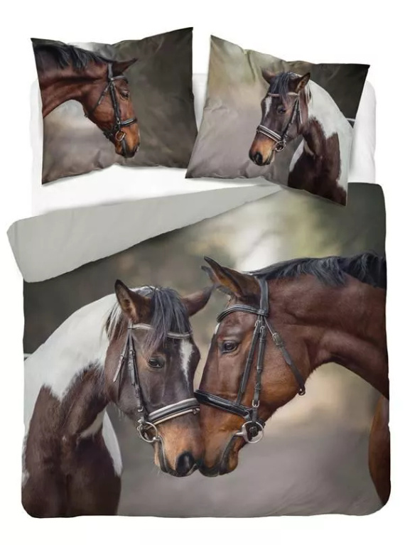 4990 Una biancheria da letto in microfibra 3D con motivo di cavalli - Detexpol