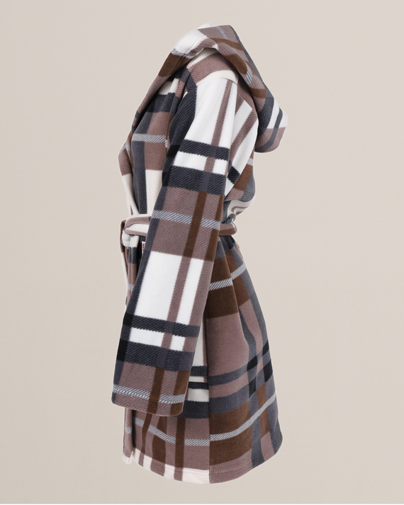 031 Coperta accappatoio De Lafense - vestaglia da donna in caldo pile Super Cozy, marrone