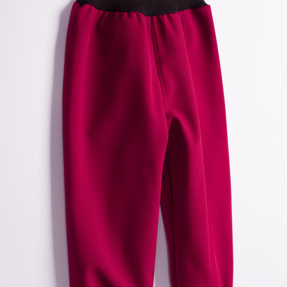 Nicol Pantaloni softshell bambini 229051 con pile, vita alta, polsini - bordeaux