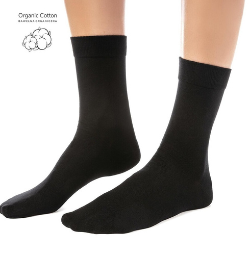 Steven art.211 calze donna in cotone organico senza cuciture lisce - 011 nero