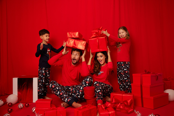 Makala Pigiama a maniche lunghe e pantaloni lunghi da donna Moda Italiana - rosso/stampa