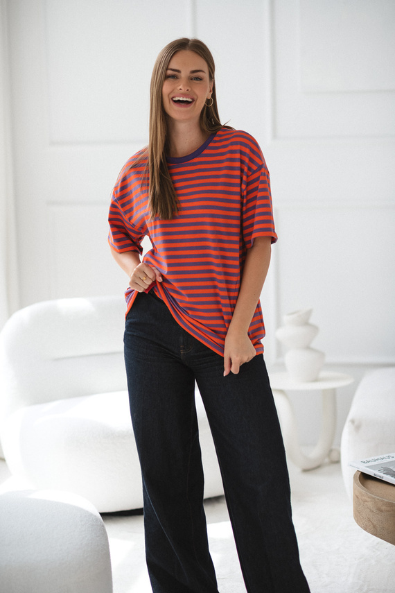 Mamahood T-shirt gravidanza e allattamento Milk&Love viola e arancione - comoda ed elegante