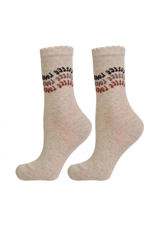 Calze donna Moraj CSL250-989 in cotone con motivo caffè, senza costrizione