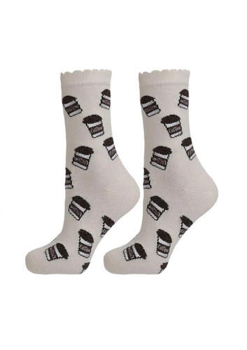 Calze donna Moraj CSL250-989 in cotone con motivo caffè, senza costrizione