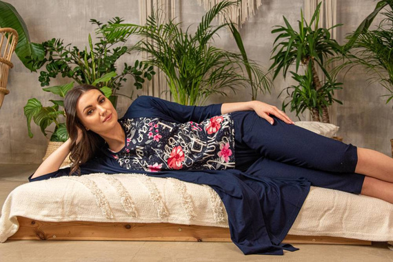 676 Pigiama da donna con suola Forex - blu navy