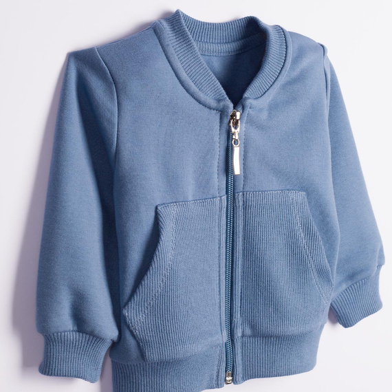 228273 Nicol FARMA Felpa bomber da bambino blu in cotone