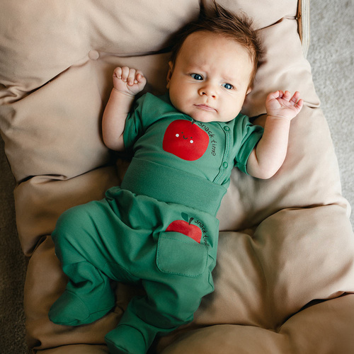 Body neonato Eevi Snack Time manica corta cotone elastico comodo