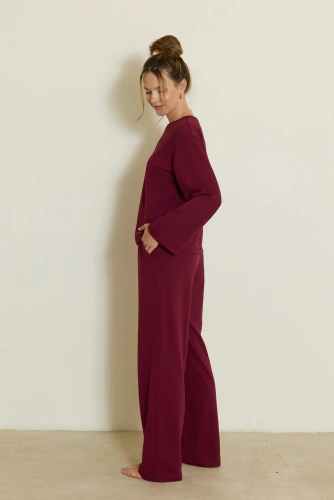 Pigiama donna Mefemi Calla PW75 in cotone oversize manica lunga pantaloni