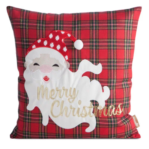 Chp 165 Federa natalizia Eurofirany - a scacchi rossi con Babbo Natale e scritta