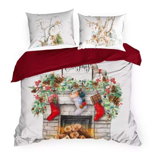 Biancheria da letto natalizia Elsa Eurofirany beige 100% cotone con cerniera