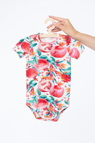 Body neonato Milk & Love melograni cotone manica corta