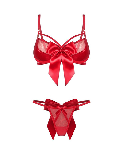 Obsessive Gifty Red 2-PCS Completo rosso con ferretto + perizoma